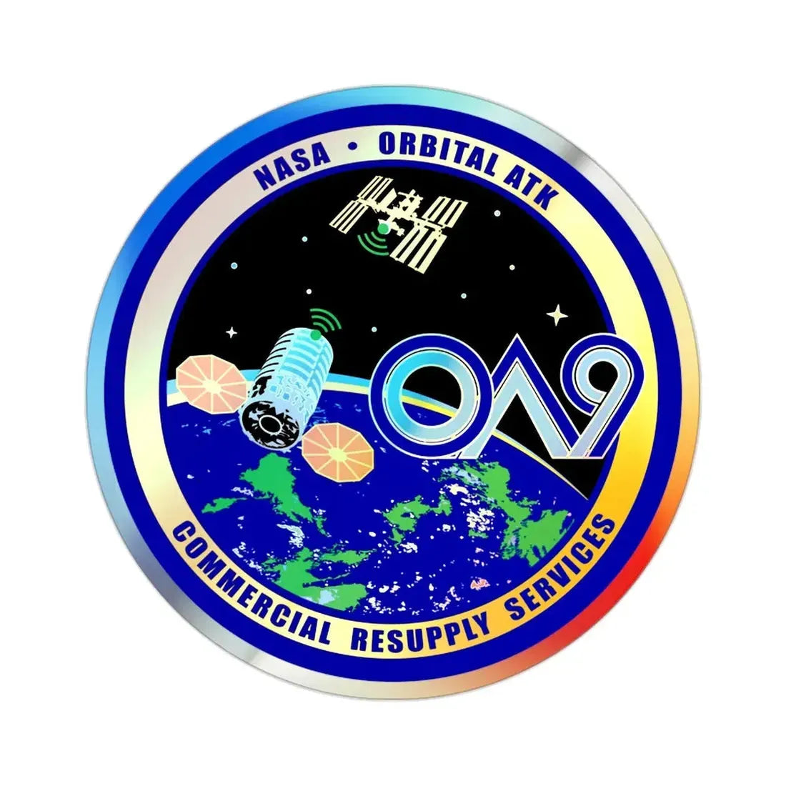 Orbital Sciences CRS Flight 9E (SpaceX) Holographic STICKER Die-Cut Vinyl Decal - The Sticker Space