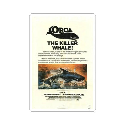 ORCA-THE KILLER WHALE 1977 Movie Poster - STICKER Vinyl Kiss-Cut Decal 6 Inch White - The Sticker Space
