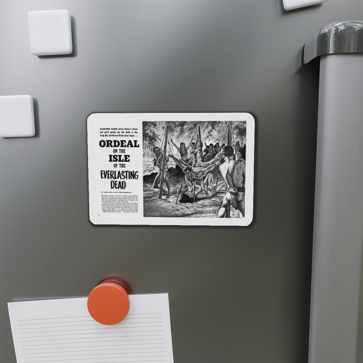 Ordeal on the Isle of the Everlasting Dead, Man's Life, July 1962 (Magazine Illustration) Refrigerator Magnet-The Sticker Space