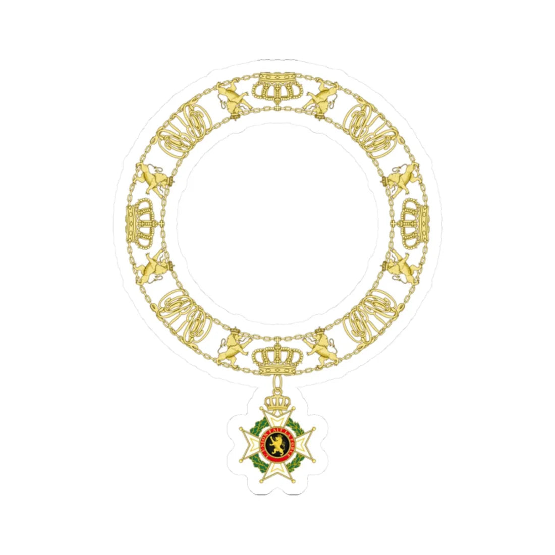 Order of Leopold Belgium Heraldry (Belgium) (Coat of Arms) STICKER Vinyl Kiss-Cut Decal 2 Inch White - The Sticker Space