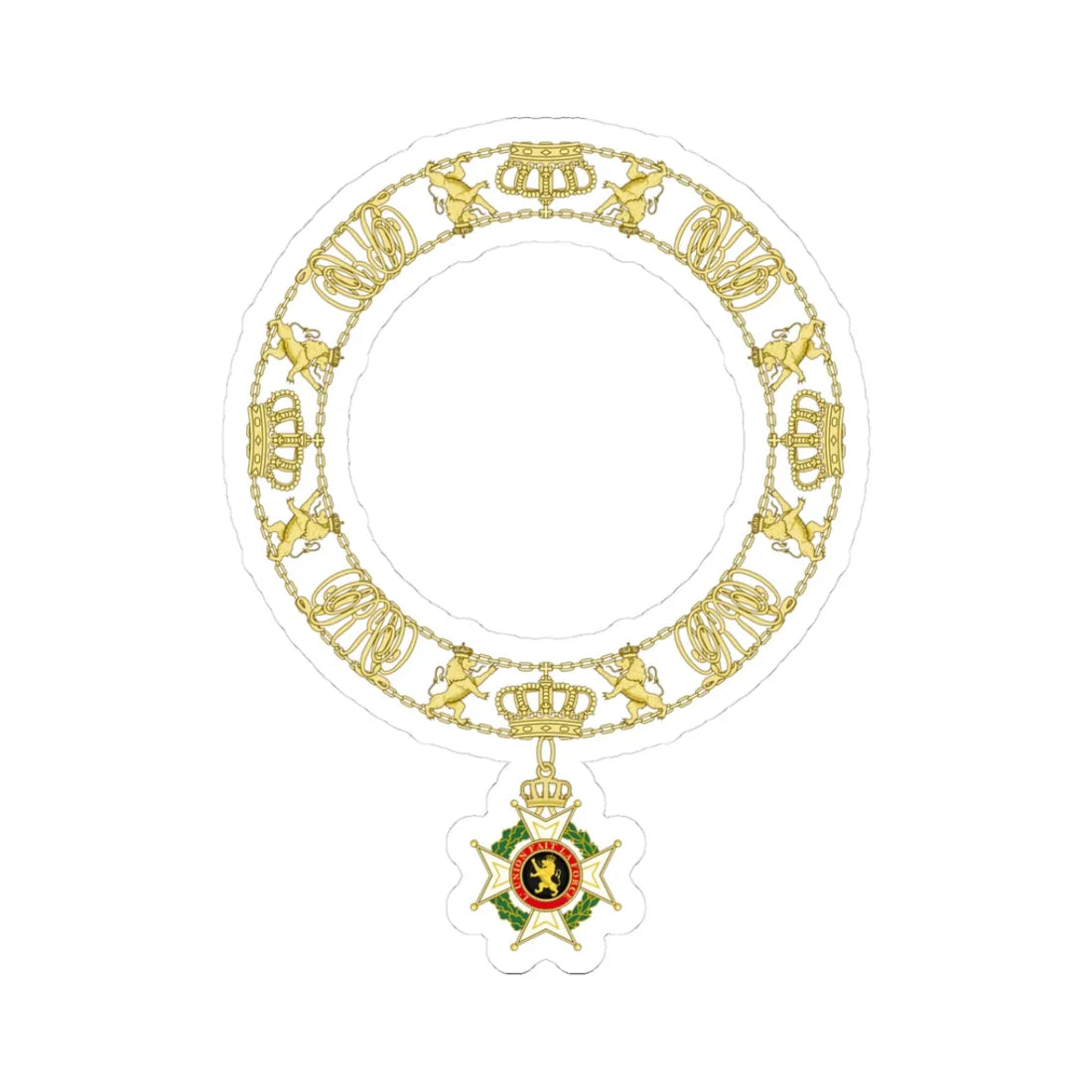 Order of Leopold Belgium Heraldry (Belgium) (Coat of Arms) STICKER Vinyl Kiss-Cut Decal 3 Inch White - The Sticker Space