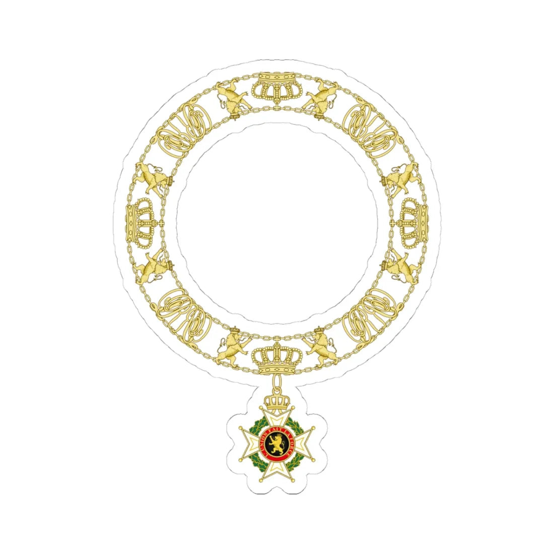 Order of Leopold Belgium Heraldry (Belgium) (Coat of Arms) STICKER Vinyl Kiss-Cut Decal 4 Inch White - The Sticker Space