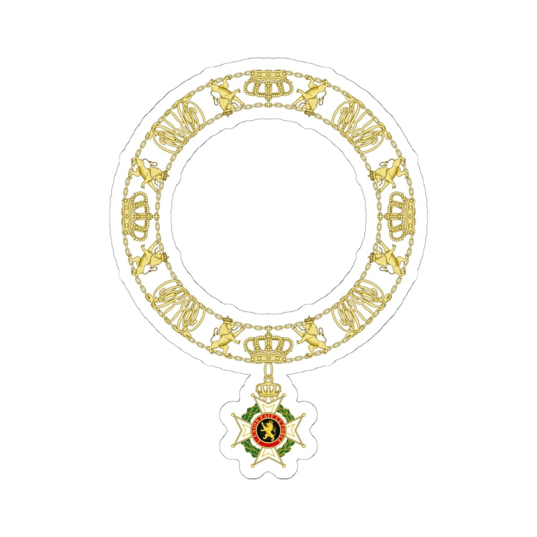 Order of Leopold Belgium Heraldry (Belgium) (Coat of Arms) STICKER Vinyl Kiss-Cut Decal 6 Inch White - The Sticker Space