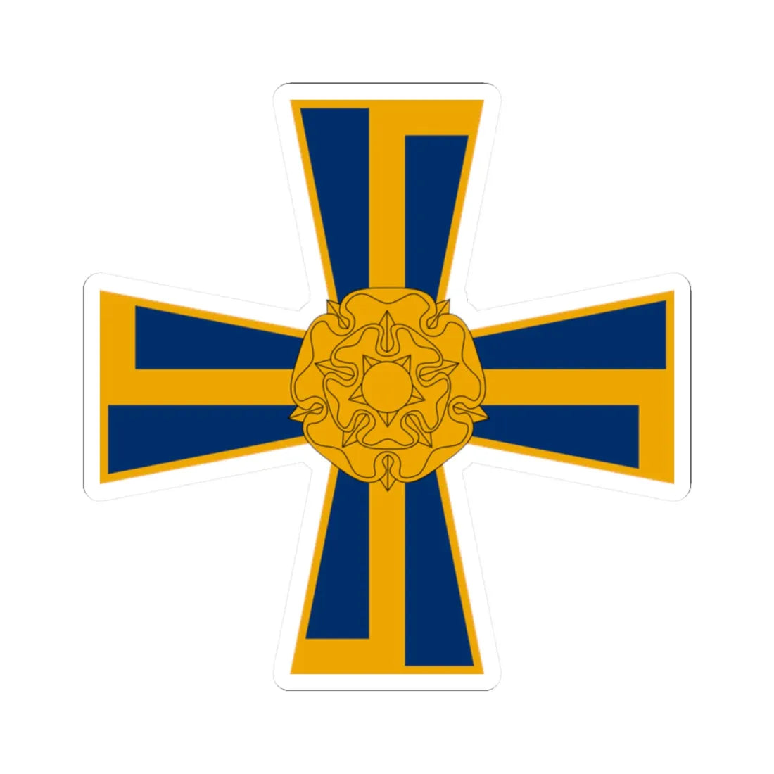 Order of the Cross of Liberty of Finland heraldic (Finland) (Coat of Arms) STICKER Vinyl Kiss-Cut Decal 2 Inch White - The Sticker Space