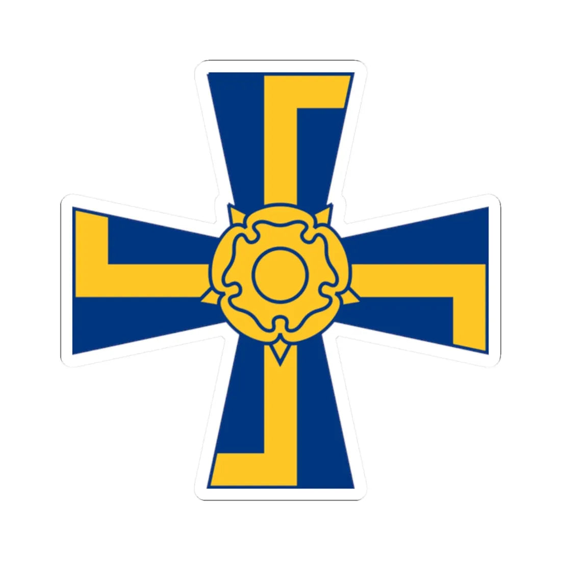 Order of the Cross of Liberty of Finland simplified (Finland) (Coat of Arms) STICKER Vinyl Kiss-Cut Decal 2 Inch White - The Sticker Space