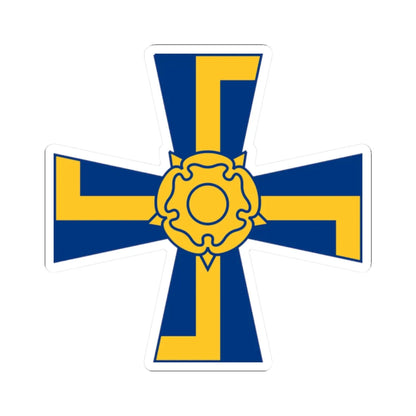 Order of the Cross of Liberty of Finland simplified (Finland) (Coat of Arms) STICKER Vinyl Kiss-Cut Decal 2 Inch White - The Sticker Space