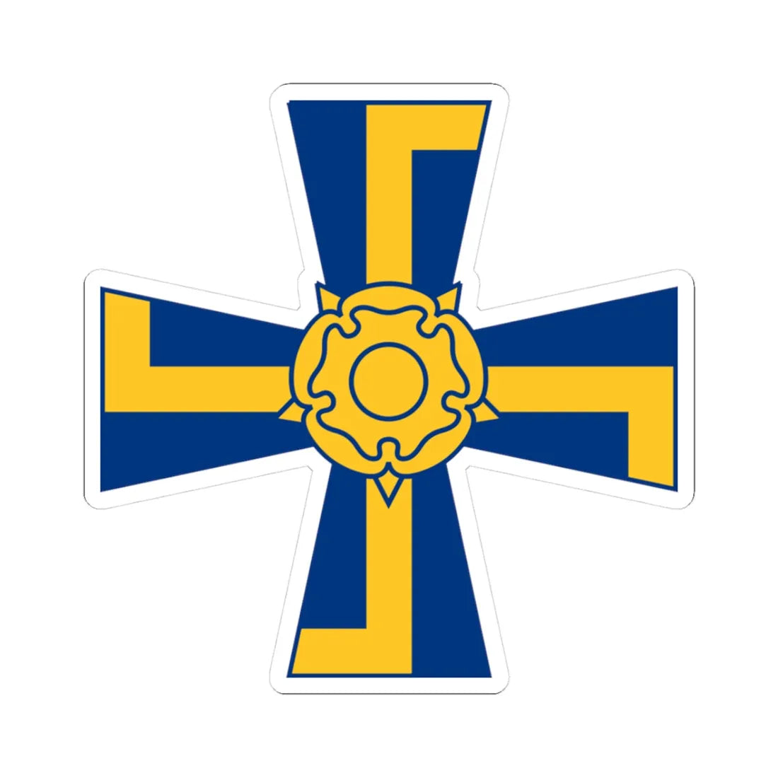 Order of the Cross of Liberty of Finland simplified (Finland) (Coat of Arms) STICKER Vinyl Kiss-Cut Decal 3 Inch White - The Sticker Space