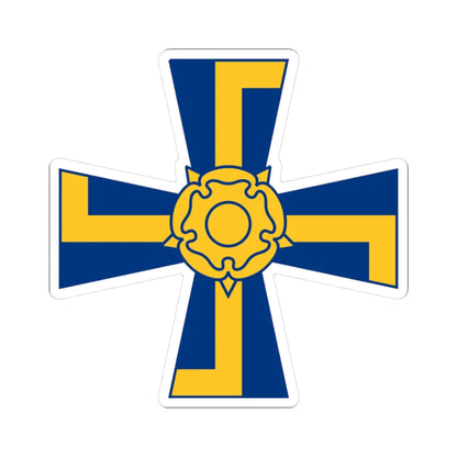 Order of the Cross of Liberty of Finland simplified (Finland) (Coat of Arms) STICKER Vinyl Kiss-Cut Decal 3 Inch White - The Sticker Space