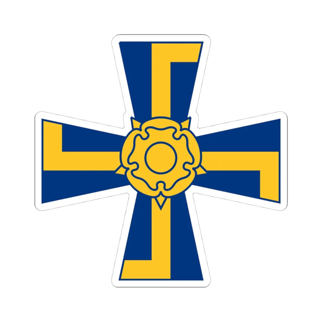 Order of the Cross of Liberty of Finland simplified (Finland) (Coat of Arms) STICKER Vinyl Kiss-Cut Decal 4 Inch White - The Sticker Space