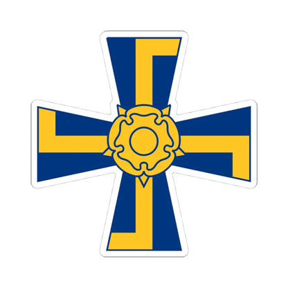 Order of the Cross of Liberty of Finland simplified (Finland) (Coat of Arms) STICKER Vinyl Kiss-Cut Decal 4 Inch White - The Sticker Space