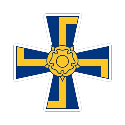 Order of the Cross of Liberty of Finland simplified (Finland) (Coat of Arms) STICKER Vinyl Kiss-Cut Decal 6 Inch White - The Sticker Space