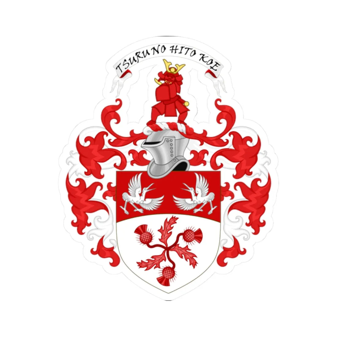 Order of the Scottish Samurai coat of arms (Scotland) (Coat of Arms) STICKER Vinyl Kiss-Cut Decal 2 Inch White - The Sticker Space