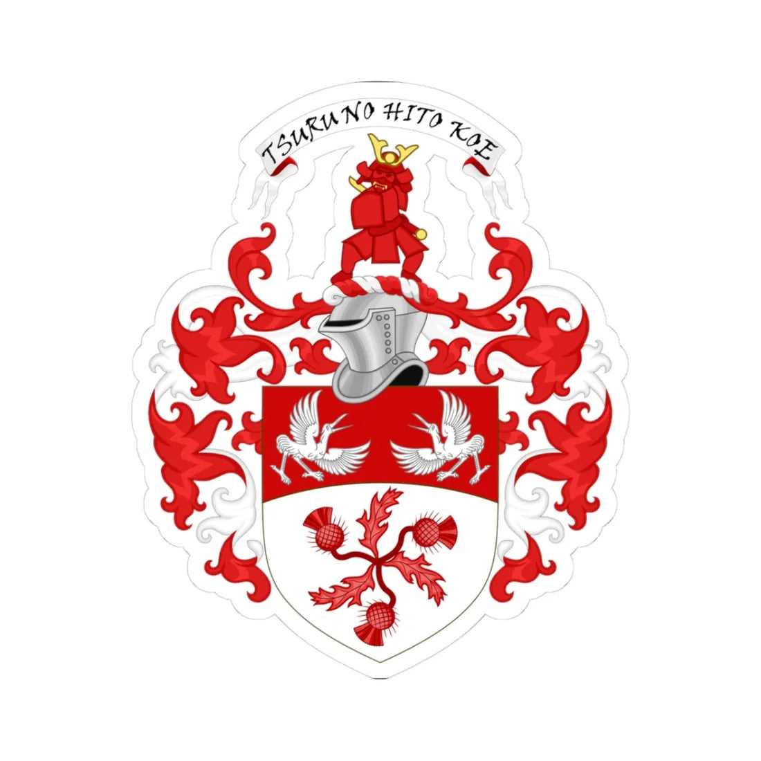 Order of the Scottish Samurai coat of arms (Scotland) (Coat of Arms) STICKER Vinyl Kiss-Cut Decal 3 Inch White - The Sticker Space