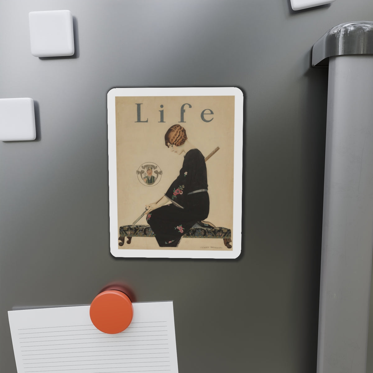 Orders Skirts Will be Shorter this Fall, LIFE Magazine cover, August 28, 1924 (Magazine Illustration) Refrigerator Magnet-The Sticker Space