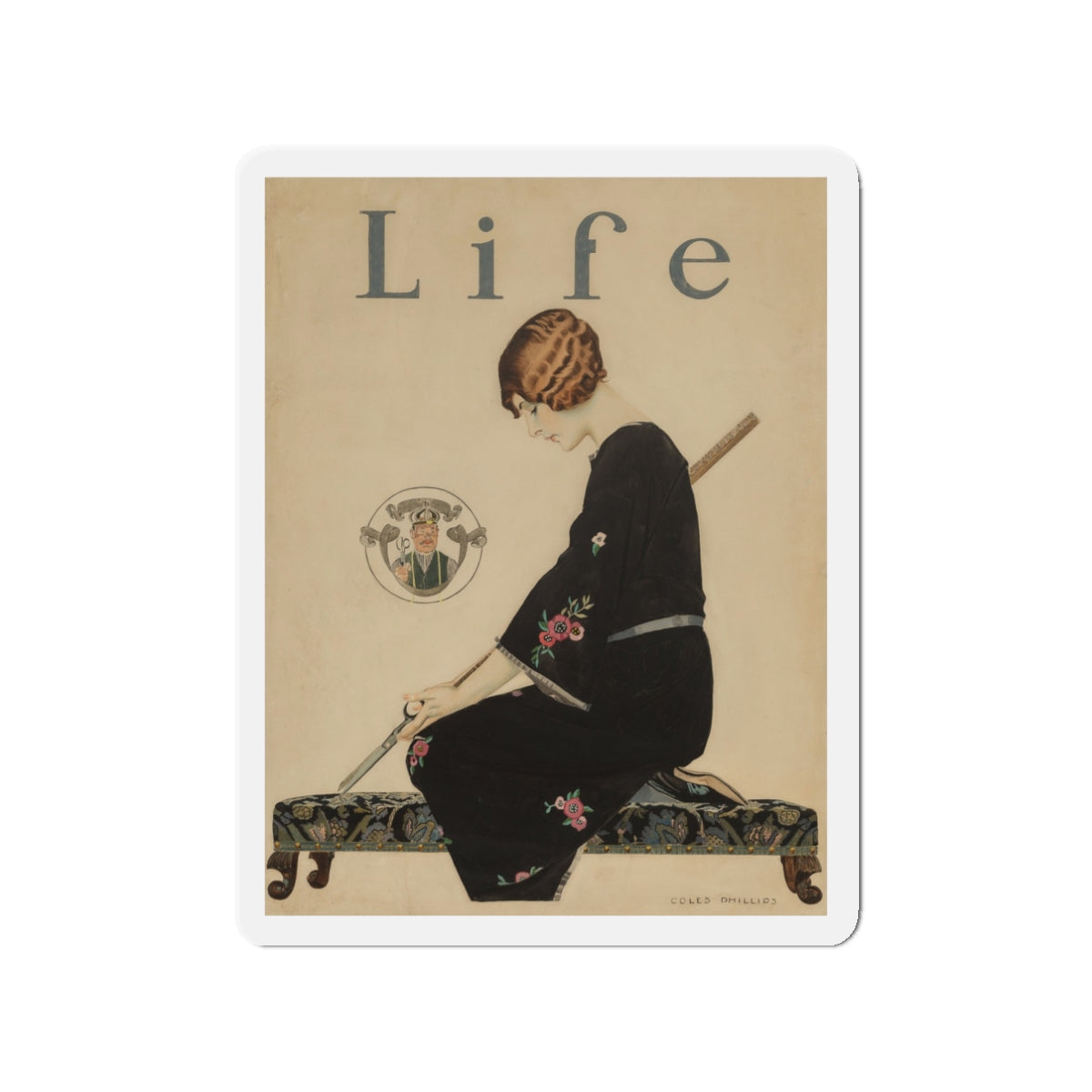 Orders Skirts Will be Shorter this Fall, LIFE Magazine cover, August 28, 1924 (Magazine Illustration) Refrigerator Magnet-3" x 3"-The Sticker Space