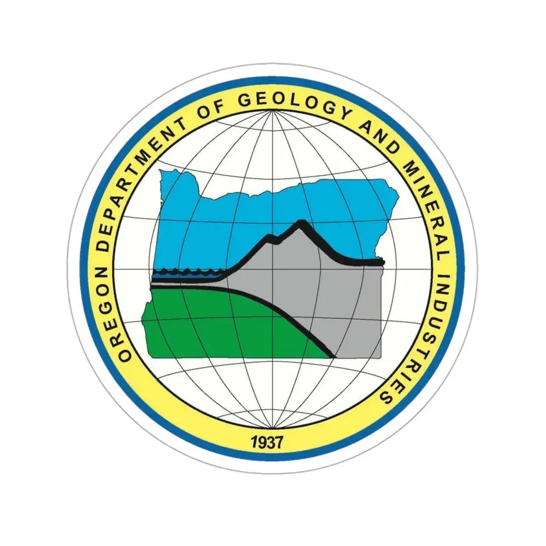 Oregon Department of Geology and Mineral Industries STICKER Vinyl Die-Cut Decal 3 Inch - The Sticker Space