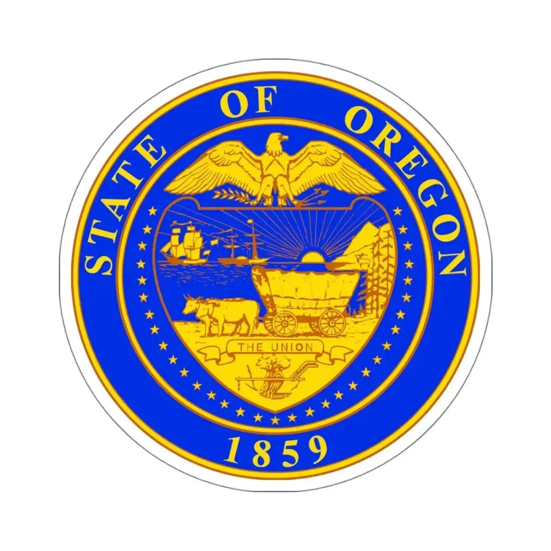 Oregon State Seal v2 - STICKER Vinyl Kiss-Cut Decal 4 Inch White - The Sticker Space