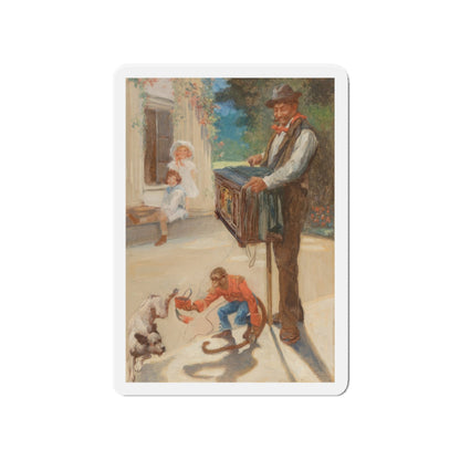 Organ Grinder with Monkey, undated advertisement (Magazine Illustration) Refrigerator Magnet-4" x 4"-The Sticker Space