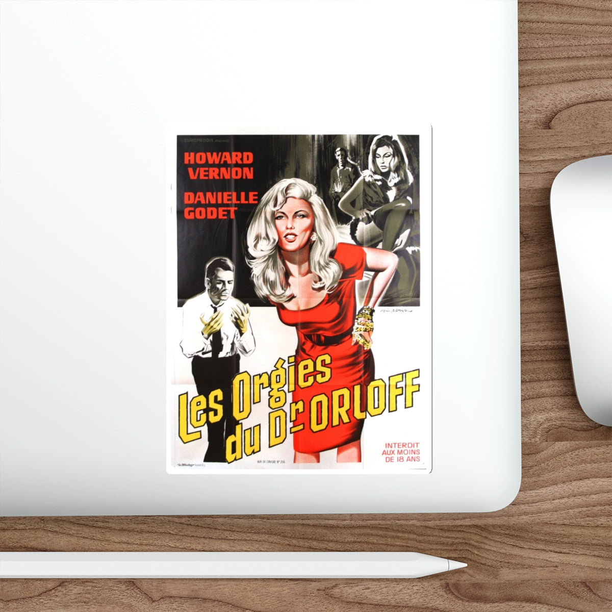 ORGIES OF DR ORLOFF (FRENCH) 1967 Movie Poster STICKER Vinyl Die-Cut Decal-The Sticker Space