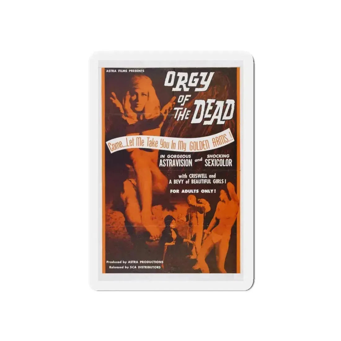 ORGY OF THE DEAD 1965 Movie Poster - Refrigerator Magnet 3 Inch Die-Cut - The Sticker Space
