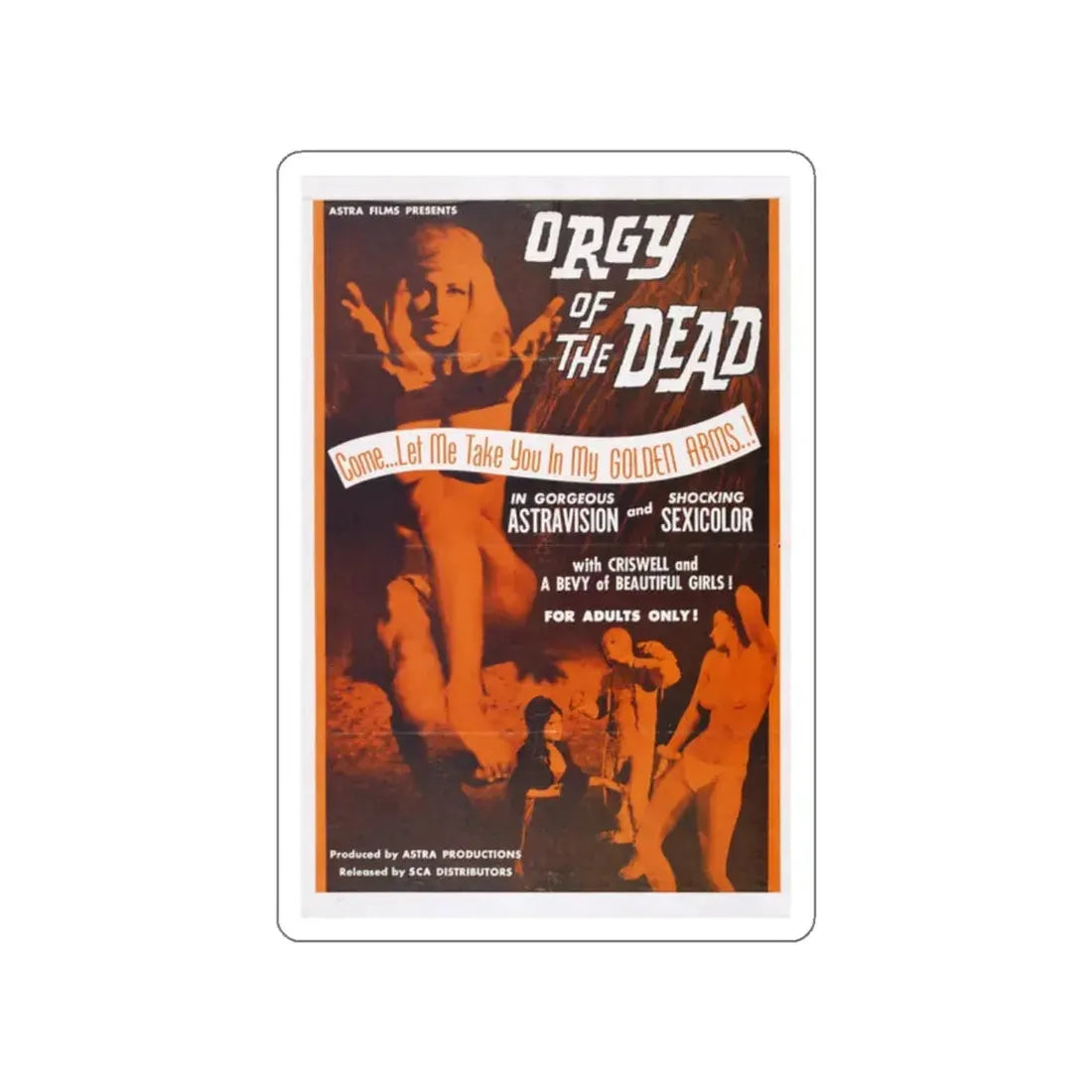 ORGY OF THE DEAD 1965 Movie Poster STICKER Vinyl Die-Cut Decal 2 Inch - The Sticker Space