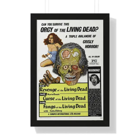 ORGY OF THE LIVING DEAD 1973 - Framed Movie Poster 16″ x 24″ Black - The Sticker Space