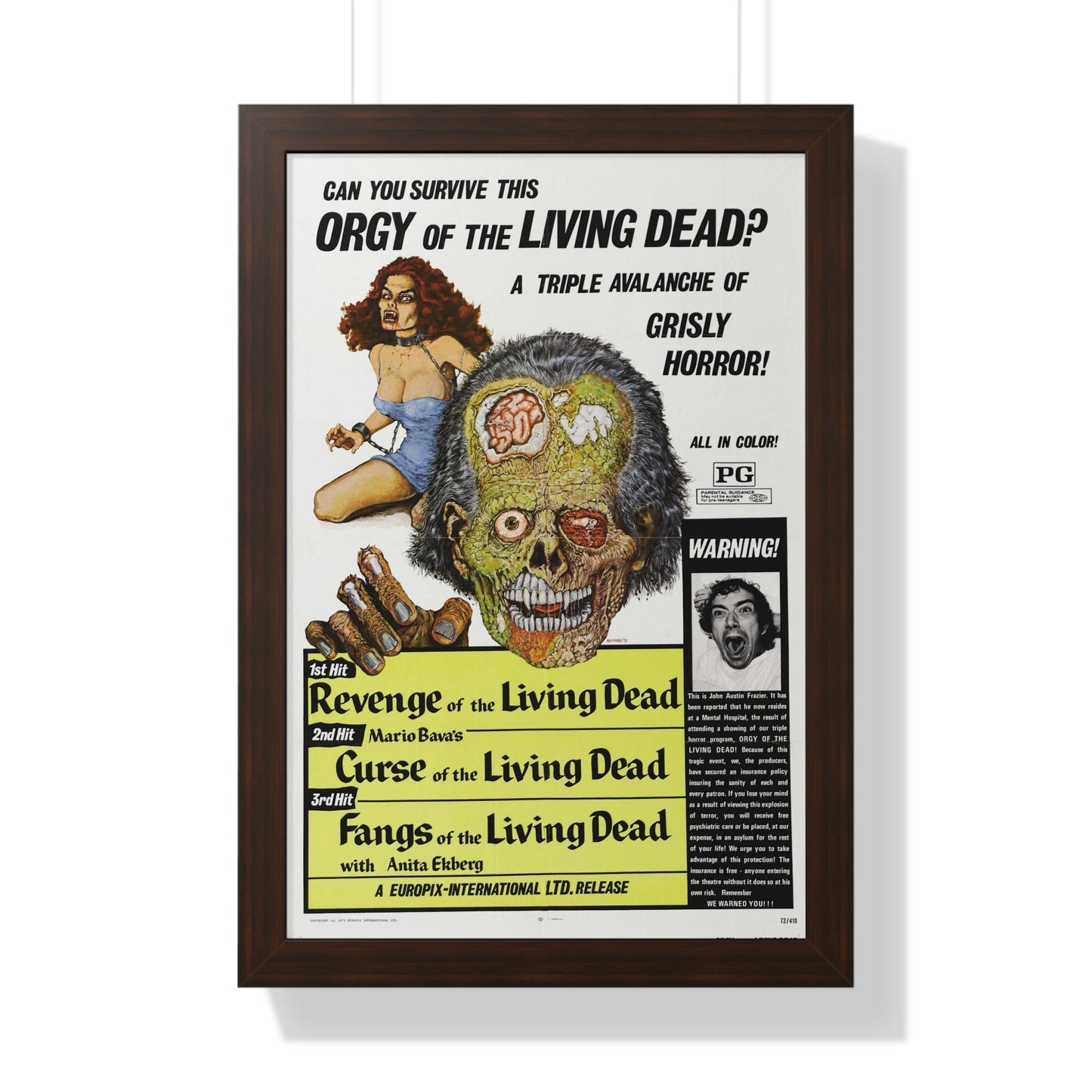 ORGY OF THE LIVING DEAD 1973 - Framed Movie Poster-16″ x 24″-The Sticker Space