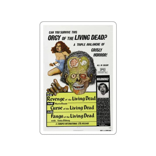 ORGY OF THE LIVING DEAD 1973 Movie Poster STICKER Vinyl Die-Cut Decal 2 Inch - The Sticker Space