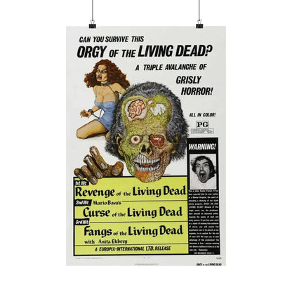 ORGY OF THE LIVING DEAD 1973 - Paper Movie Poster 16″ x 24″ Matte - The Sticker Space