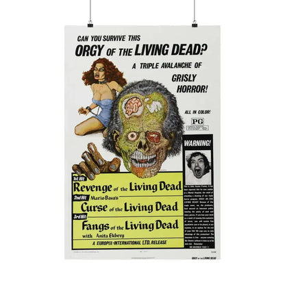 ORGY OF THE LIVING DEAD 1973 - Paper Movie Poster - The Sticker Space