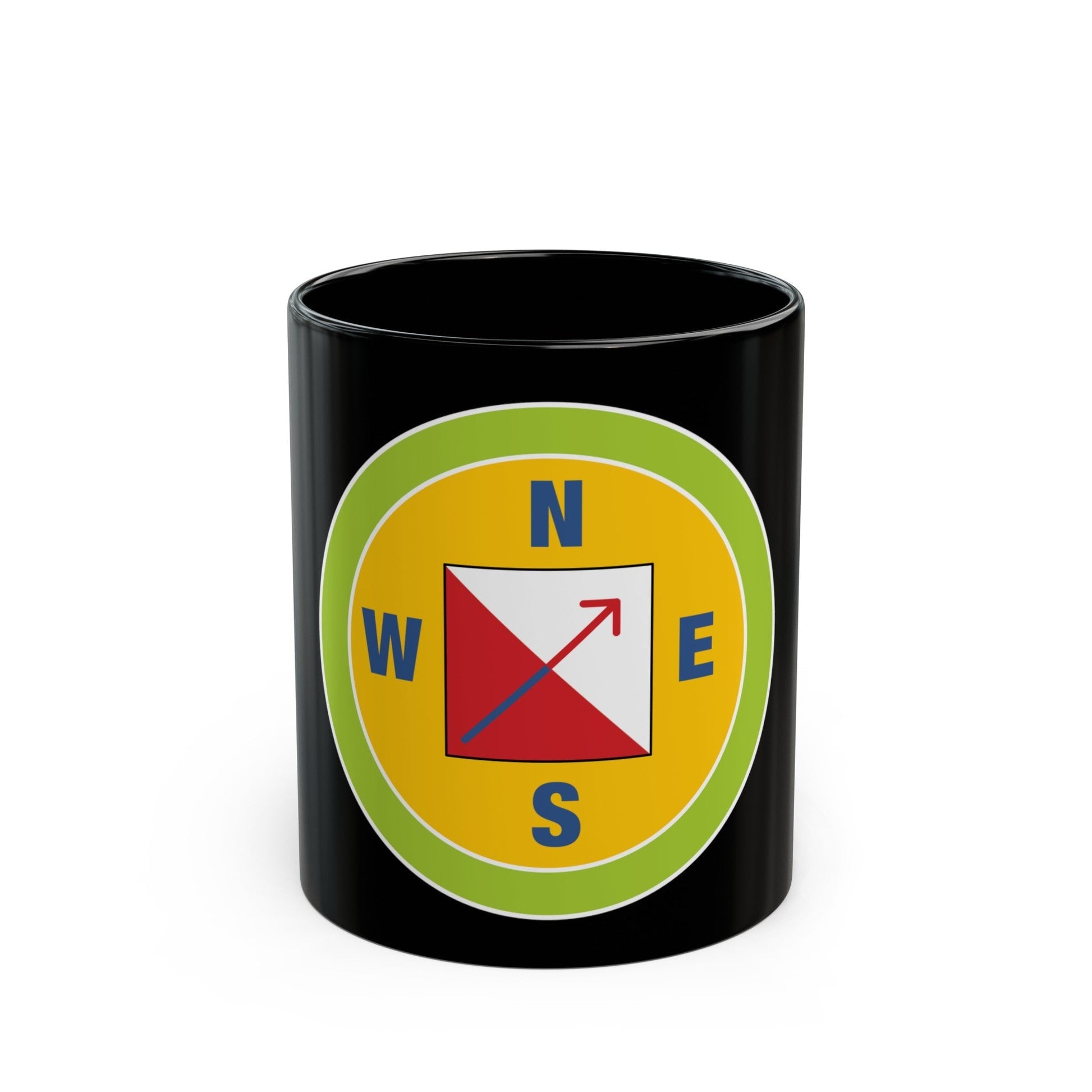 Orienteering (Boy Scout Merit Badge) Black Coffee Mug-11oz-The Sticker Space