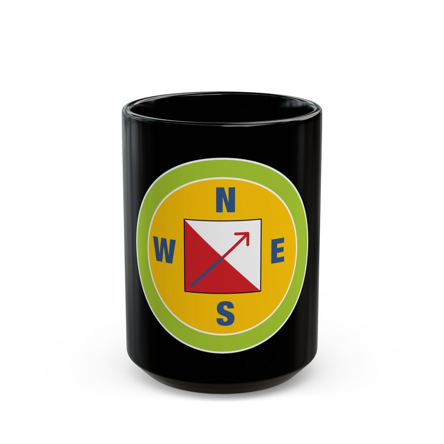 Orienteering (Boy Scout Merit Badge) Black Coffee Mug-15oz-The Sticker Space