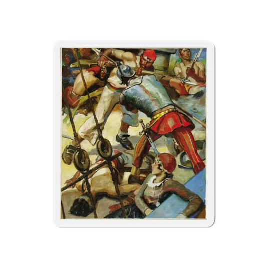 Original Blue Book pulp magazine cover illustration for the June 1936 issue (Magazine Illustration) Refrigerator Magnet 6 Inch - The Sticker Space