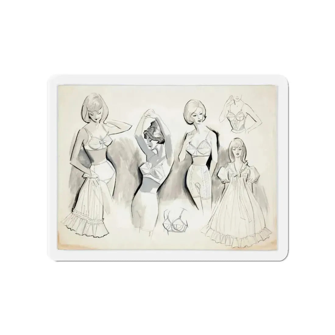 Original Commercial Art Illustration (c. 1960s) (Magazine Illustration) Refrigerator Magnet 4 Inch - The Sticker Space