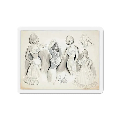 Original Commercial Art Illustration (c. 1960s) (Magazine Illustration) Refrigerator Magnet 4 Inch - The Sticker Space