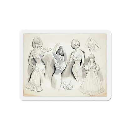 Original Commercial Art Illustration (c. 1960s) (Magazine Illustration) Refrigerator Magnet 5 Inch - The Sticker Space