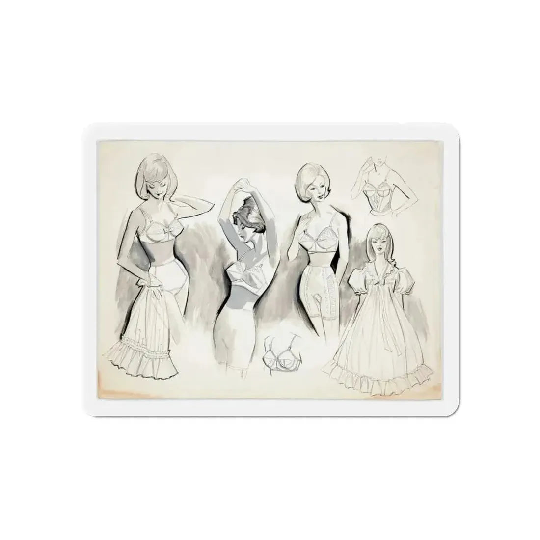 Original Commercial Art Illustration (c. 1960s) (Magazine Illustration) Refrigerator Magnet 6 Inch - The Sticker Space