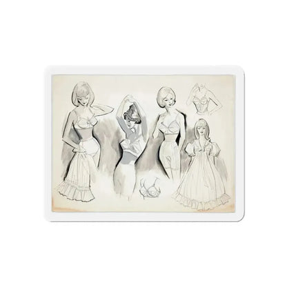 Original Commercial Art Illustration (c. 1960s) (Magazine Illustration) Refrigerator Magnet 6 Inch - The Sticker Space