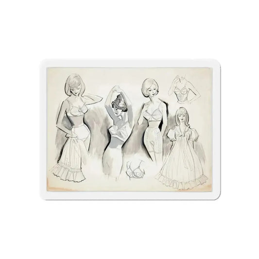 Original Commercial Art Illustration (c. 1960s) (Magazine Illustration) Refrigerator Magnet 6 Inch - The Sticker Space