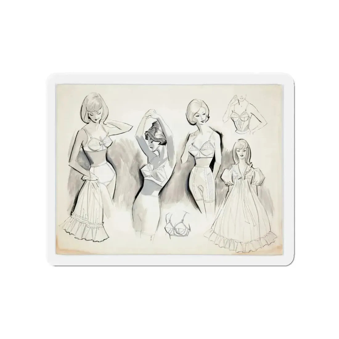 Original Commercial Art Illustration (c. 1960s) (Magazine Illustration) Refrigerator Magnet - The Sticker Space