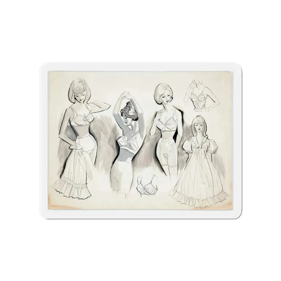 Original Commercial Art Illustration (c. 1960s) (Magazine Illustration) Refrigerator Magnet - The Sticker Space