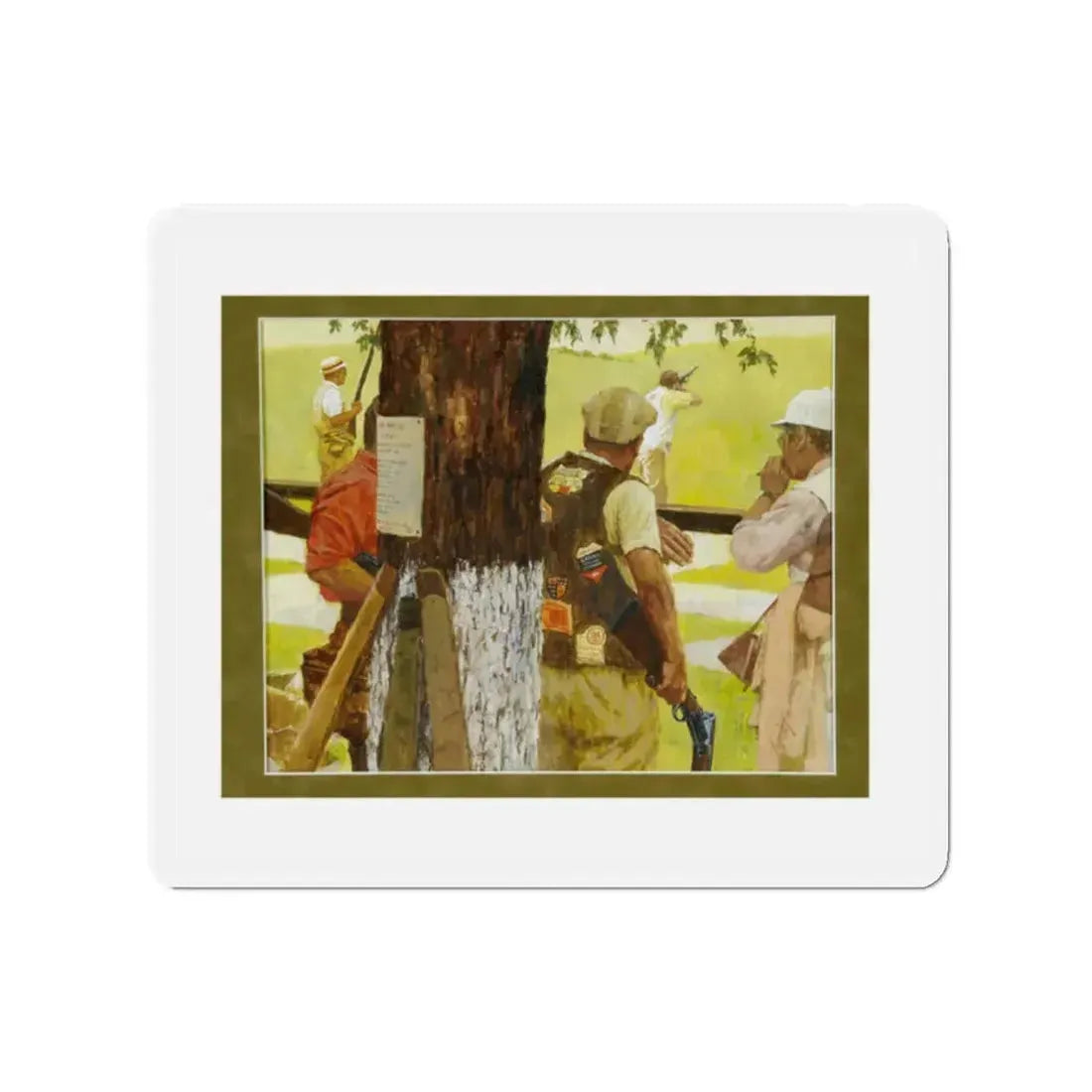 Original Illustration (4), c. 1960 (Magazine Illustration) Refrigerator Magnet 2 Inch - The Sticker Space