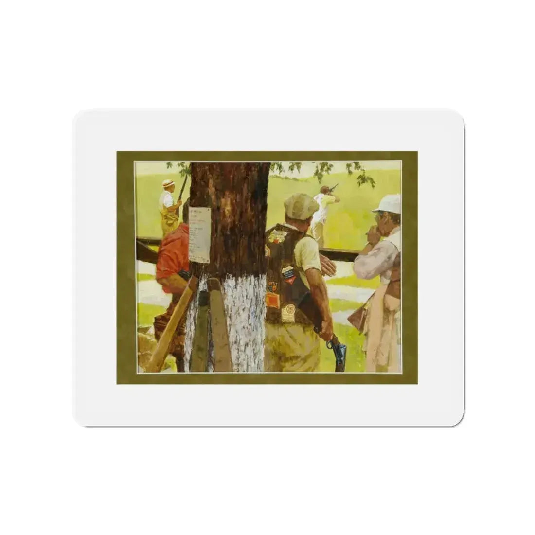 Original Illustration (4), c. 1960 (Magazine Illustration) Refrigerator Magnet 3 Inch - The Sticker Space