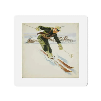 Original Illustration, c. 1945 (Magazine Illustration) Refrigerator Magnet 3 Inch - The Sticker Space