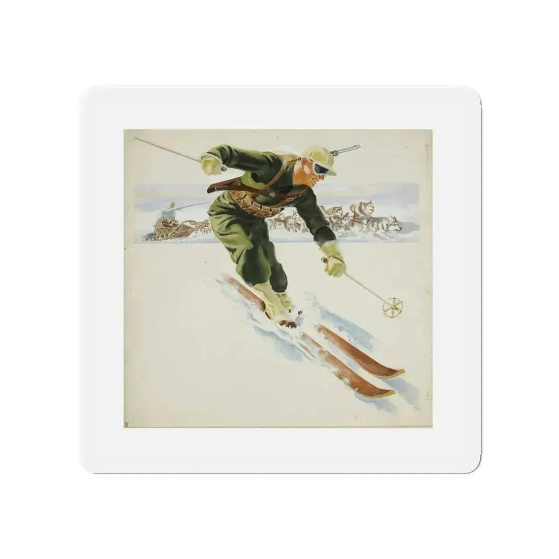 Original Illustration, c. 1945 (Magazine Illustration) Refrigerator Magnet 4 Inch - The Sticker Space