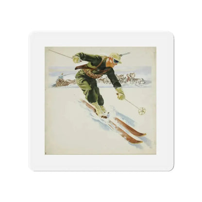 Original Illustration, c. 1945 (Magazine Illustration) Refrigerator Magnet 4 Inch - The Sticker Space