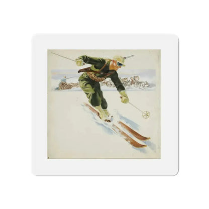 Original Illustration, c. 1945 (Magazine Illustration) Refrigerator Magnet 5 Inch - The Sticker Space