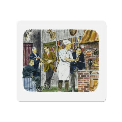 Original Illustration, c. 1960 (Magazine Illustration) Refrigerator Magnet 2 Inch - The Sticker Space