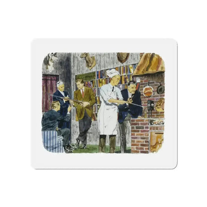 Original Illustration, c. 1960 (Magazine Illustration) Refrigerator Magnet 3 Inch - The Sticker Space