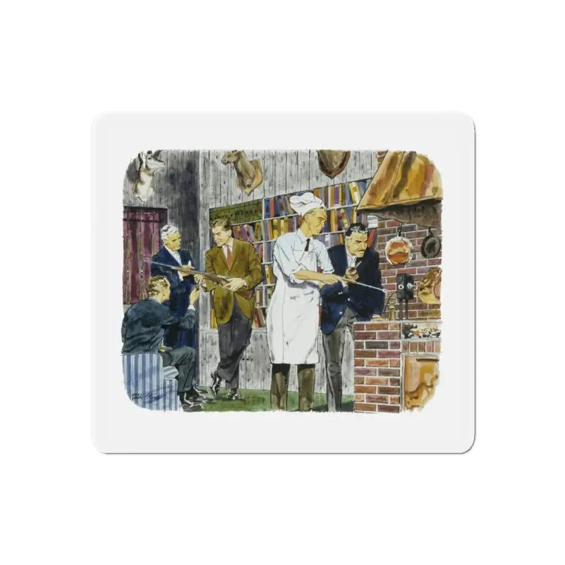 Original Illustration, c. 1960 (Magazine Illustration) Refrigerator Magnet - The Sticker Space